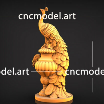 طرح سه بعدی مجسمه طاووس سی ان سی مدل